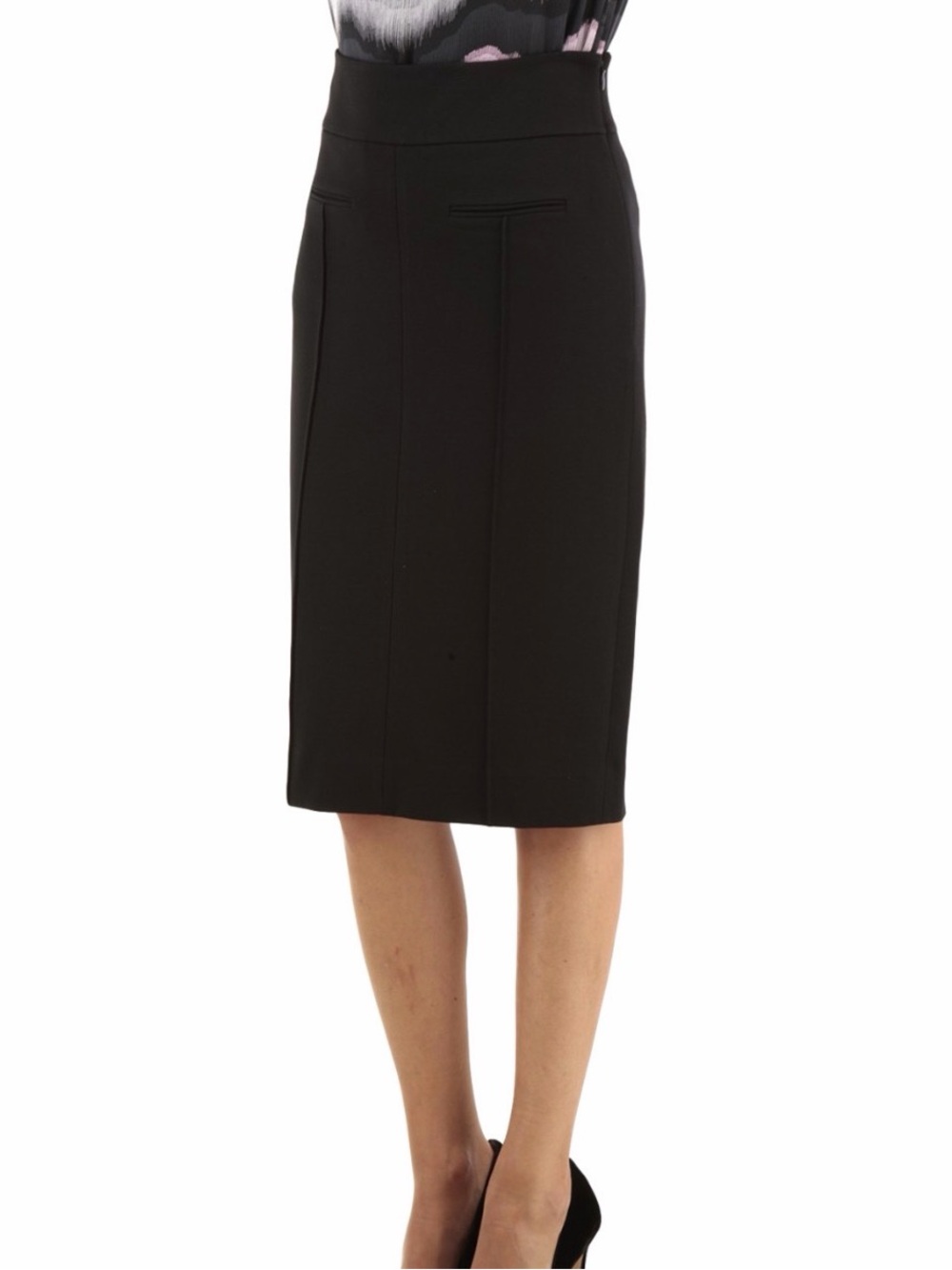 Diane Von Furstenberg Black High-Waist Pencil Skirt